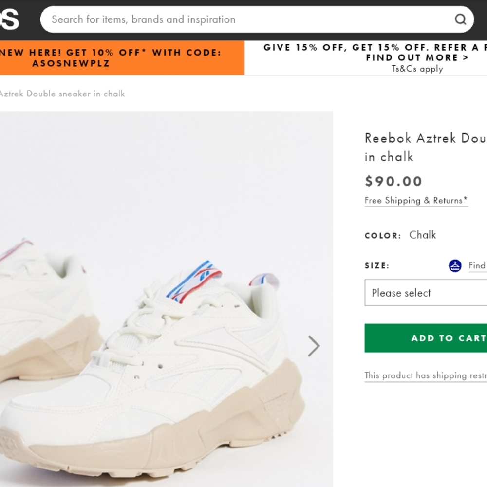Ladies Reebok Aztrek Double Sneaker (Size 11)